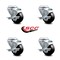 Service Caster 3.5 Inch Hard Rubber Wheel Swivel Bolt Hole Caster Set with Brake SCC-BH20S3514-HRS-TLB-4 - alternate 2